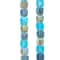 12 Pack: Aqua Mixed Glass Cube Beads, 4mm by Bead Landing™